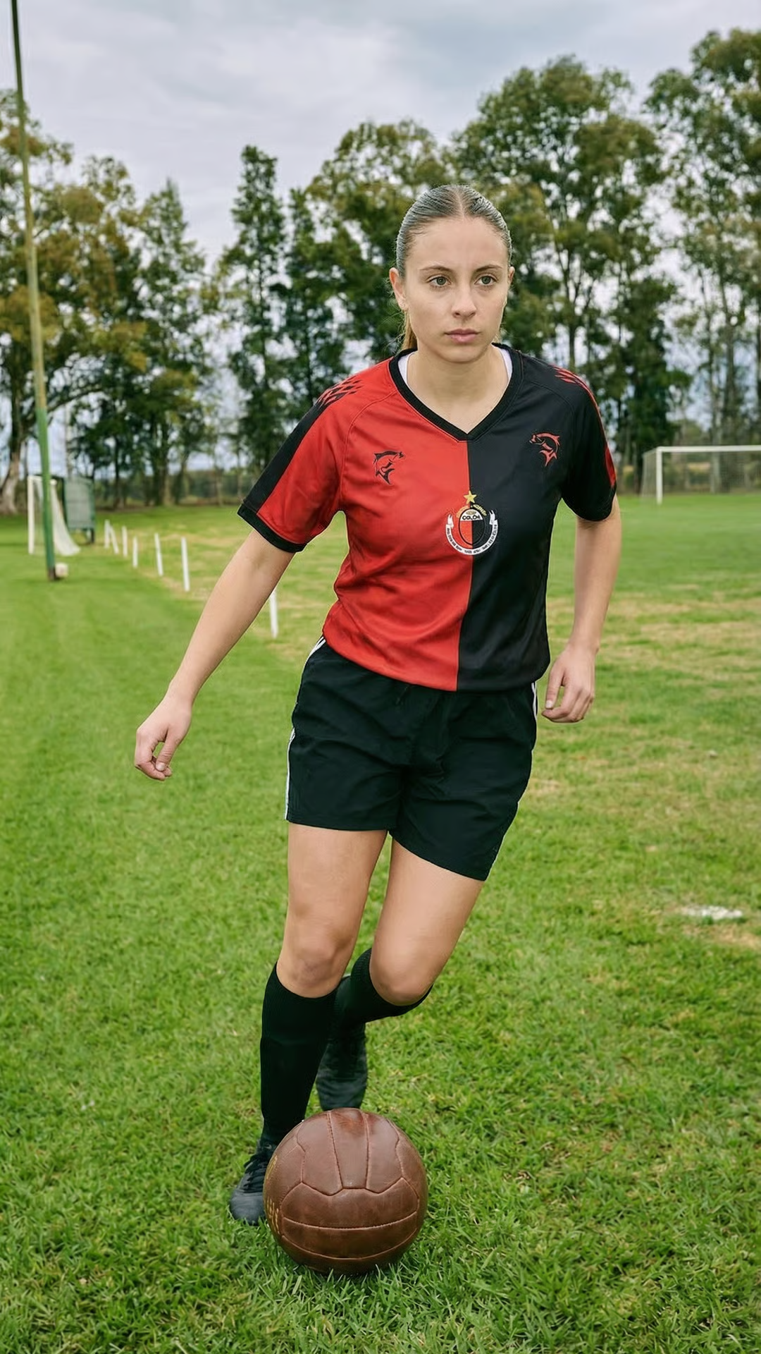 Modelo con camiseta Colón