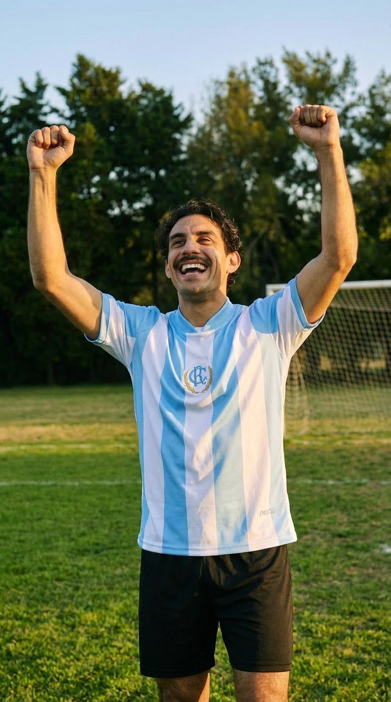 Usuario detrás de red con camiseta Rosario Central