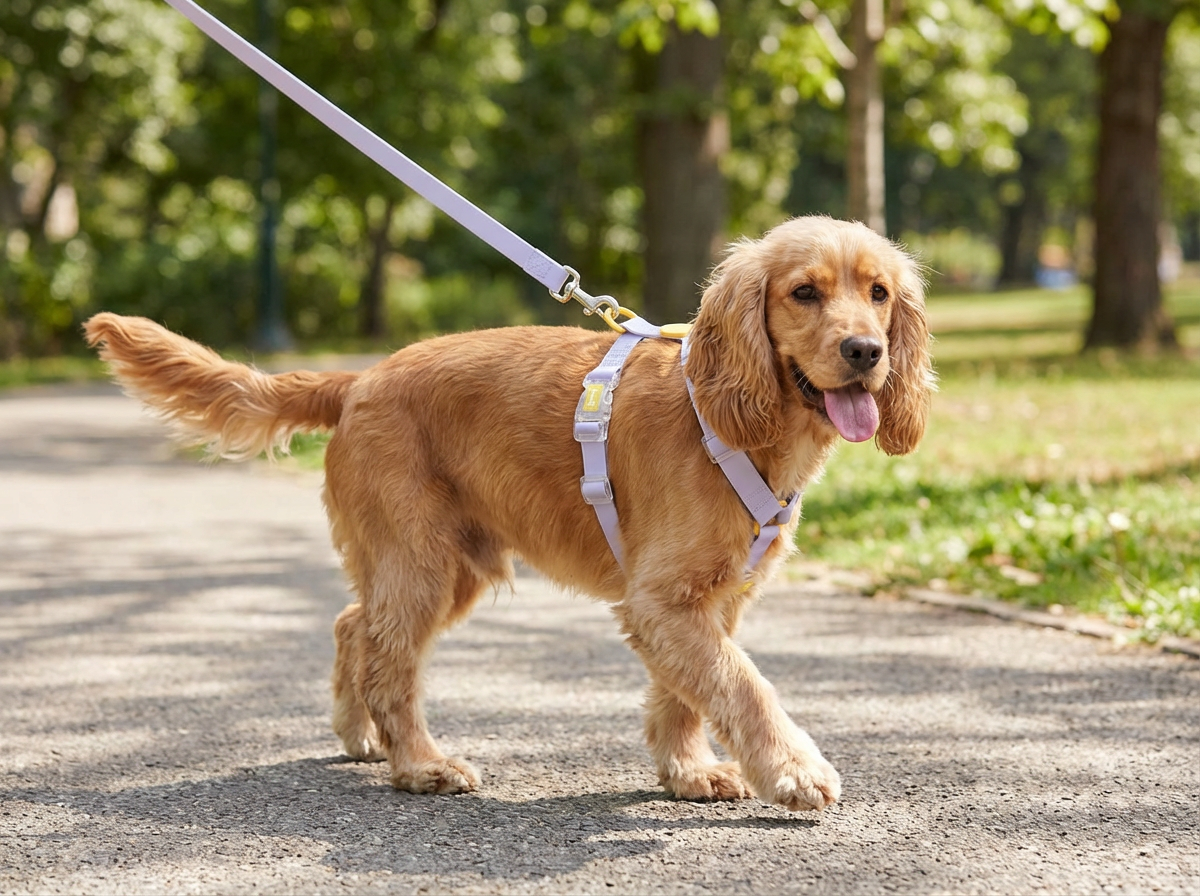 Perro feliz con arnés HUDI Walk